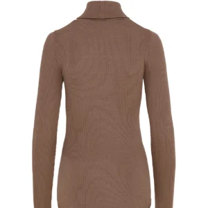 Nia Ribbed Roll Neck Walnut Whip